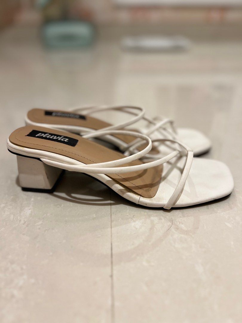 Pluvia ODESSA Sepatu Heels Wanita Sandal Hak Cm Size 40 White