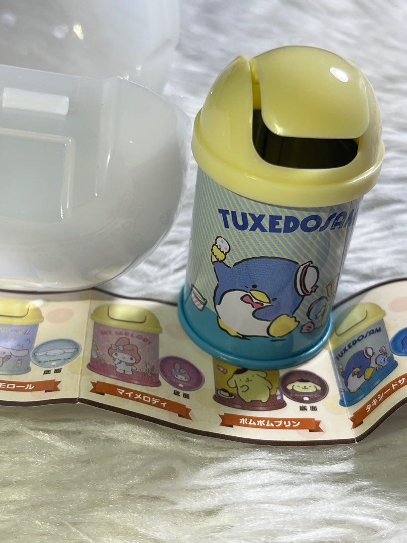 Sanrio Tuxedo Sam Retro Trash Can Gashapon Toy (Category: Character Goods) located in Bacoor. Submitted by crystalsky_22 (Listing ID 1344199682, Image 1). Description: 🍎 from Japan / authentic / official 🍎 complete with gacha ball and paper 🍎 1 pc only / removable ung takip 🍎 lalamove or grab 🍎 meet-up: SM Megamall, Robinsons Galleria,Ortigas Park,MRT from Ortigas to Taft), SM Bacoor or Camella Bacoor (Aguindalo Highway).