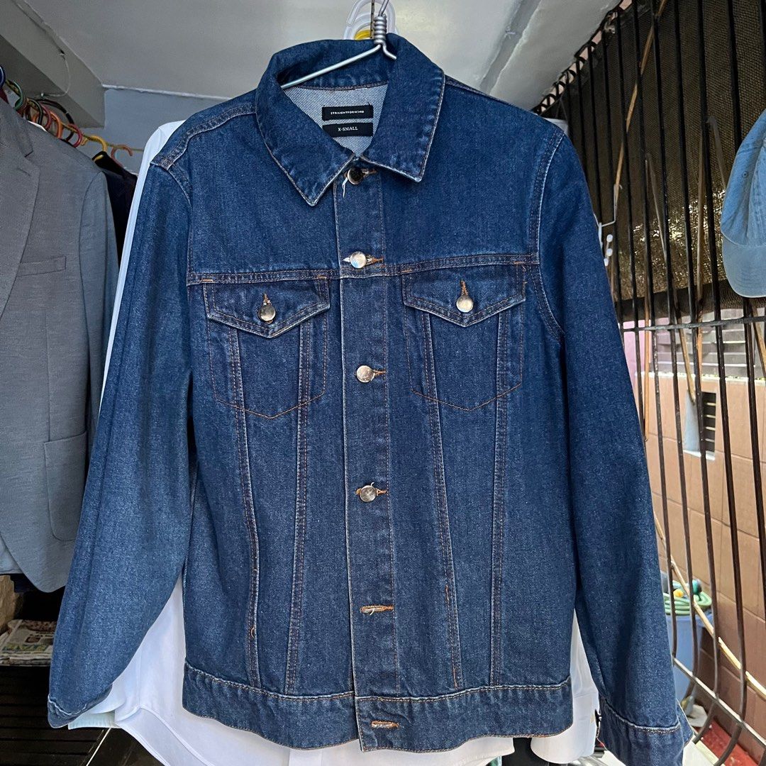 Straightforward Denim Jacket (Category: Coats, Jackets and Outerwear) located in Pasig City. Submitted by save_one (Listing ID 1344170220, Image 1). Description: Straightforward Denim Jacket Lightly used Details on the third pic XS Kindly send an offer if interested, thank you!.