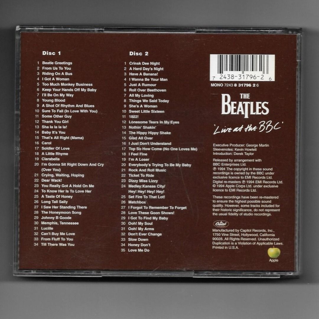 THE BEATLES Live at the BBC CD (Category: Portable Audio Accessories) located in Quezon City. Submitted by vdecks (Listing ID 1344242797, Image 2). Description: If you’re a collector or simply seeking a quality listening experience, this CD offers a great combination of authenticity and top-notch condition. A perfect addition to any music collection! US PRESSED 2 discs .