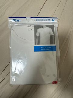全新 Uniqlo Airism 棉質圓領T恤 （白色）64232045064195110