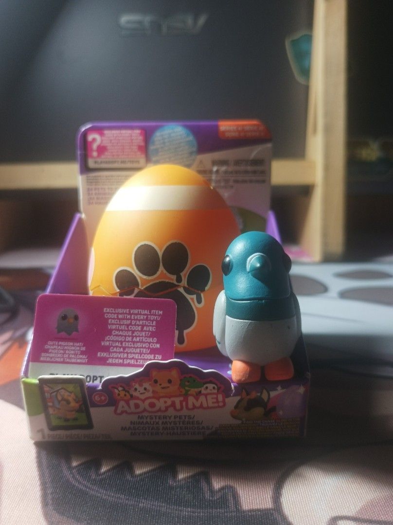 ADOPT ME MYSTERY PET (Series 4) (Category: In-Game Products) located in Manila. Submitted by shimizushopi (Listing ID 1344404655, Image 2). Description: Adopt me mystery pet (series 4) egg already opened and got toy poodle and pigeon. It also comes with a UGC scratch ticket and redeem the code to the Roblox website. Make sure to name your pets 🥰 gcash payment pm for more details.