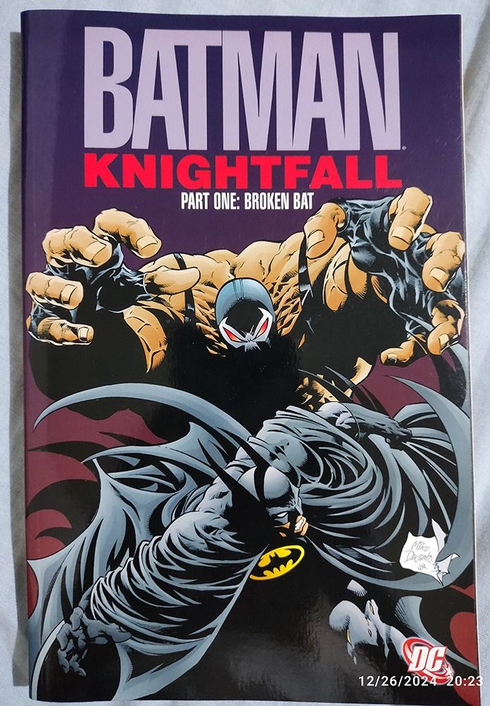 Batman Knightfall Part One: Broken Bat (DC Comics) (Category: Comics & Manga) located in Paranaque City. Submitted by coolcollectorstuff (Listing ID 1344284679, Image 1). Description: Batman Knightfall Part One: Broken Bat from DC Comics Php 1,200 - Paperback - 640 Pages - Great condition, read only once before placed in storage The villainous Bane breaks the Bat in one of the most popular and well-known Batman tales! The inmates of Arkham Asylum