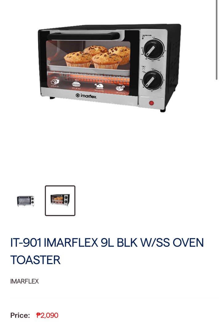 Brand New Imarflex IT-901 Toaster (Category: Ovens & Toasters) located in Angeles City. Submitted by urbanrack (Listing ID 1344298941, Image 3). Description: Brand new and never been used No box Complete manual inside FREE SHIPPING.