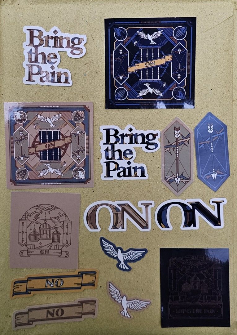 BTS "ON" Official Stickers (Category: K-Wave Merchandise) located in Manila. Submitted by corickety (Listing ID 1344390993, Image 1). Description: • Bought from BTS Pop-Up: Map of the Soul Showcase Megamall 2021.