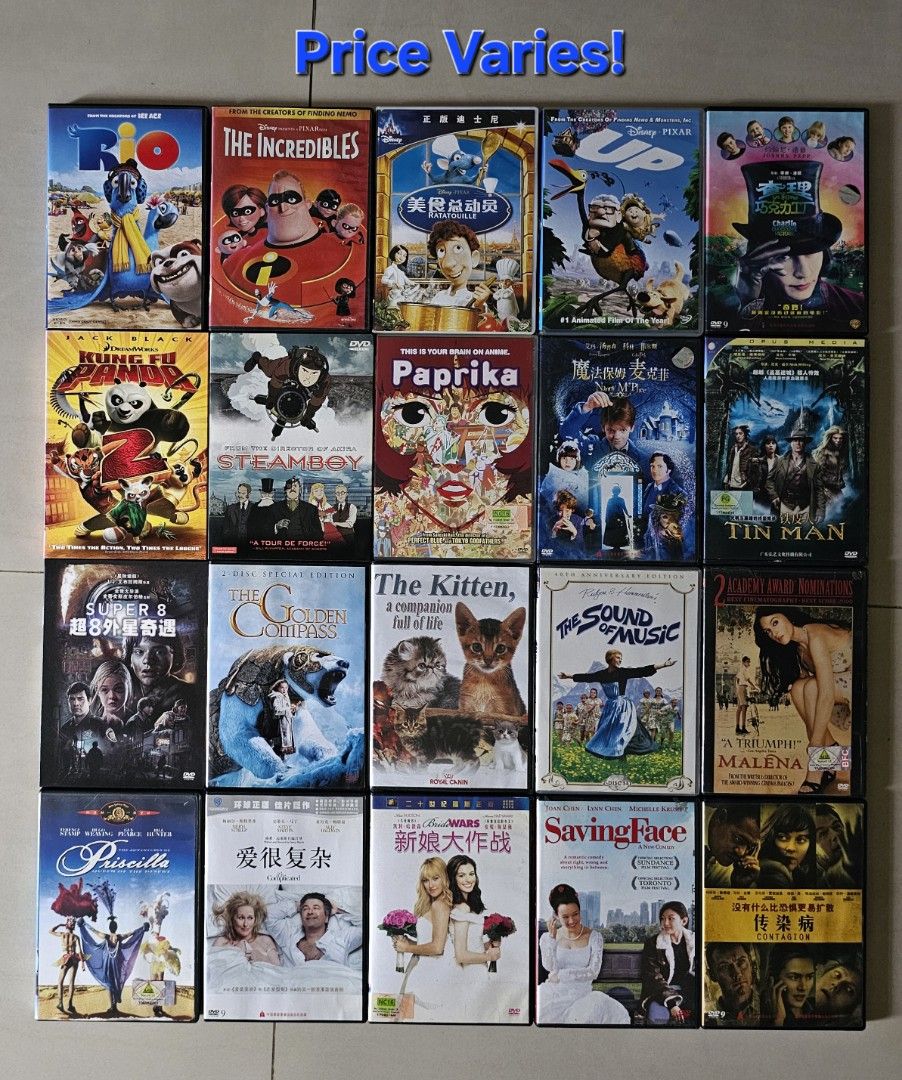 Vcd Rio DVD,VCD,Rio,The Incredibles, Ratatouille,Up,Charlie & The Chocolate ...