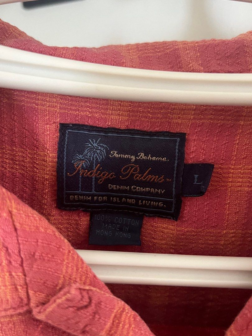 Indigo Palms- Orange Flannel polo (Category: Tshirts & Polo Shirts ) located in Las Pinas. Submitted by shopstop_declutter (Listing ID 1344318162, Image 2). Description: ❀bought in an IG thrift store (did not fit) ❀Size on tag: Large ❀rfs: decluttering ❀mop: bank transfer or gcash.