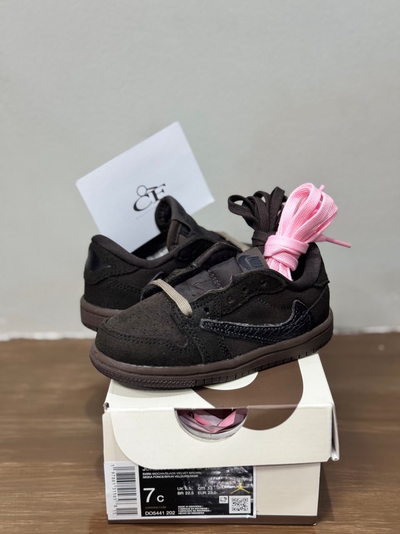 Jordan 1 Low Travis Dark Velvet size US 7c, Babies & Kids, Nursing ...