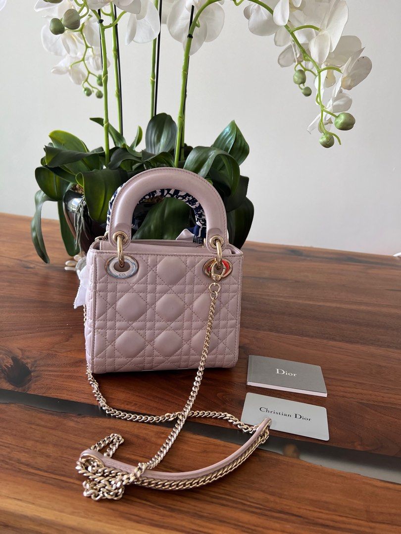 Lady Dior Mini in Pastel Pink, Luxury, Bags Wallets on Carousell