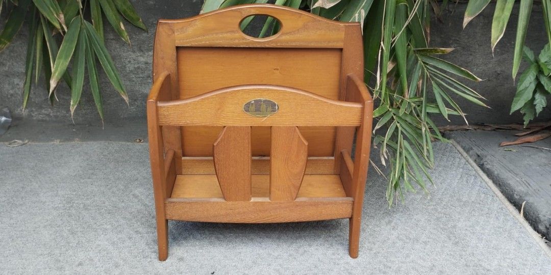 Magazine wooden rack by FUKUDA made in Japan, Looking For on Carousell