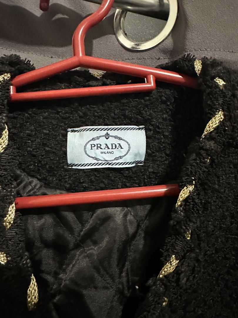 Prada Tweed Jacket (Category: Luxury Apparel) located in Quezon City. Submitted by emkeld (Listing ID 1344378307, Image 2). Description: Prada Tweed Jacket .