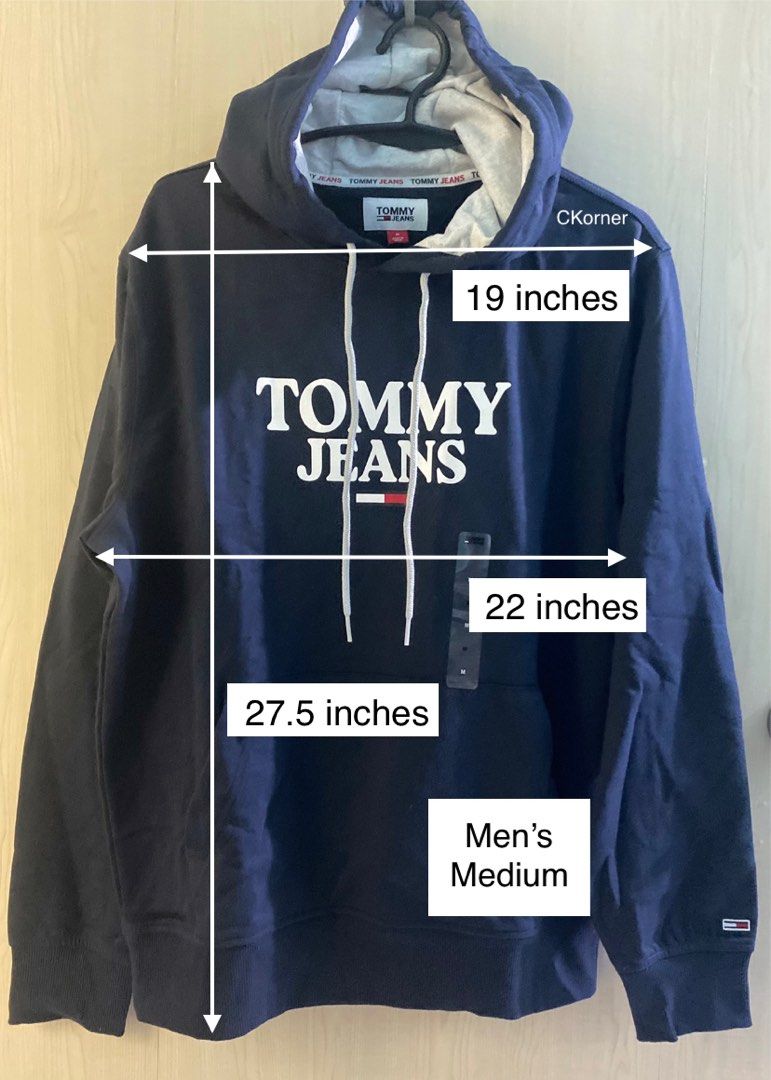 Tommy Jeans Hoodie Jacket (Category: Coats, Jackets and Outerwear) located in Lipa City. Submitted by _flor_ (Listing ID 1344349627, Image 2). Description: Tommy Jeans Hoodie Jacket —- Unisex 🇵🇭 Onhand, ready to ship Guaranteed 💯 authentic🇺🇸 Actual measurement indicated on photo Men’s size, if women one size down Color: Navy Blue Php 2,350 plus sf Courier: LBC PM to order.