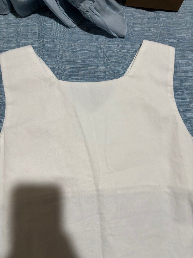 Two-way White Linen Dress (Category: Dresses) located in Pasig City. Submitted by fromfrances (Listing ID 1344392060, Image 3). Description: See 5th picture for measurements (w/ stain, see 4th picture) MOP: Gcash SF & MOD c/o and to be booked by buyer .