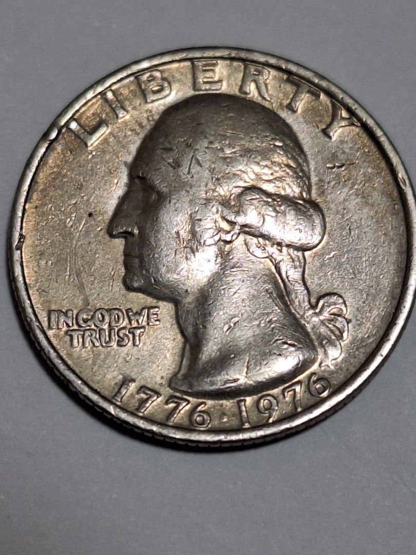 1776-1976 Bicentennial "Drummer boy" Quarter ( no mint mark) (Category: Currency) located in Muntinlupa City. Submitted by magicalshoppers (Listing ID 1339738656, Image 2). Description: The Drummer Boy quarter, also known as the 1776-1976 bicentennial quarter, is a commemorative coin that features a colonial drummer on the reverse side. It was minted between 1975 and 1976 to celebrate the 200th anniversary of the United States. The coin is a popu