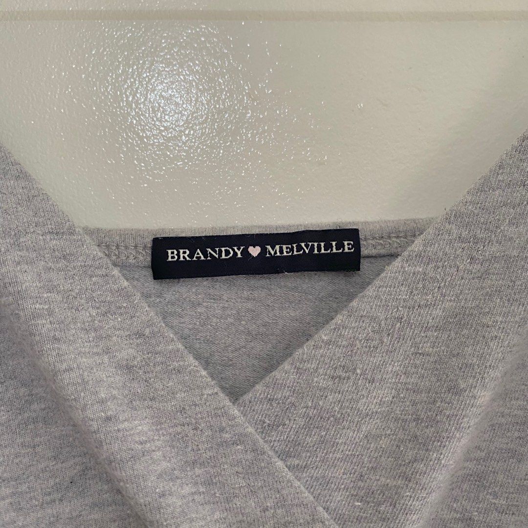 Brandy Melville Amara Tank Top in Grey (Category: Sleeveless) located in Manila. Submitted by sellingmystufffff (Listing ID 1339719111, Image 1). Description: Original Can fit small up to medium Length 31cm Actual photos posted.