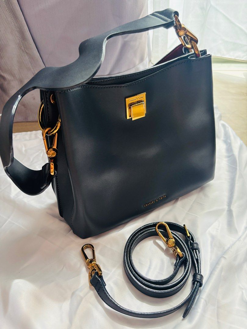 Charles and Keith Wavy Strap Handbag Shoulder bag Women s Fashion Bags Wallets Shoulder Bags on Carousell
