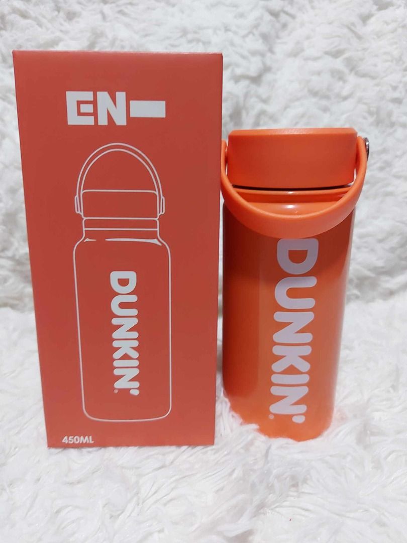 DUNKIN Enhypen Flask Engene's ORANGE (Category: Water Bottles & Tumblers) located in Pasig City. Submitted by loveMYshop2022 (Listing ID 1337725820, Image 1). Description: DUNKIN Enhypen Flask Engene's ORANGE Location Pasig City Send us DM -Direct Message / PM - Personal Message Authentic Brand New - Original Limited Offer / limited Stocks Only MOP Gcash / Paymaya Shipping Nationwide / Book a Rider / J&T Courier or LBC COP.