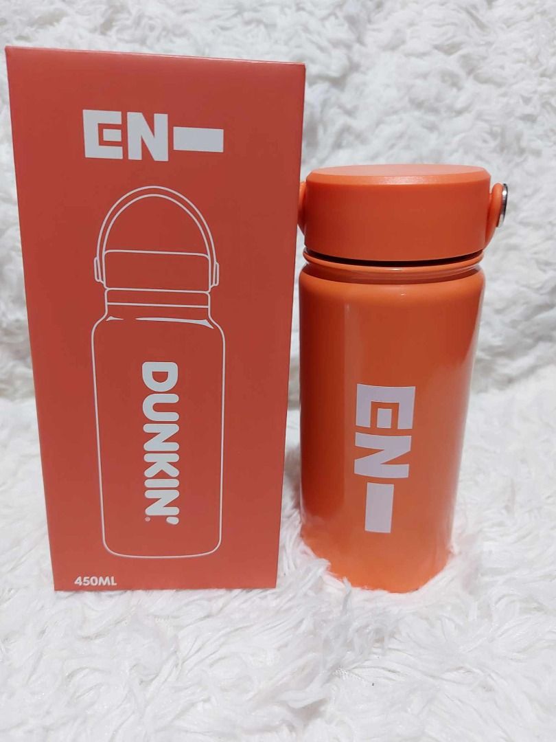DUNKIN Enhypen Flask Engene's ORANGE (Category: Water Bottles & Tumblers) located in Pasig City. Submitted by loveMYshop2022 (Listing ID 1337725820, Image 2). Description: DUNKIN Enhypen Flask Engene's ORANGE Location Pasig City Send us DM -Direct Message / PM - Personal Message Authentic Brand New - Original Limited Offer / limited Stocks Only MOP Gcash / Paymaya Shipping Nationwide / Book a Rider / J&T Courier or LBC COP.