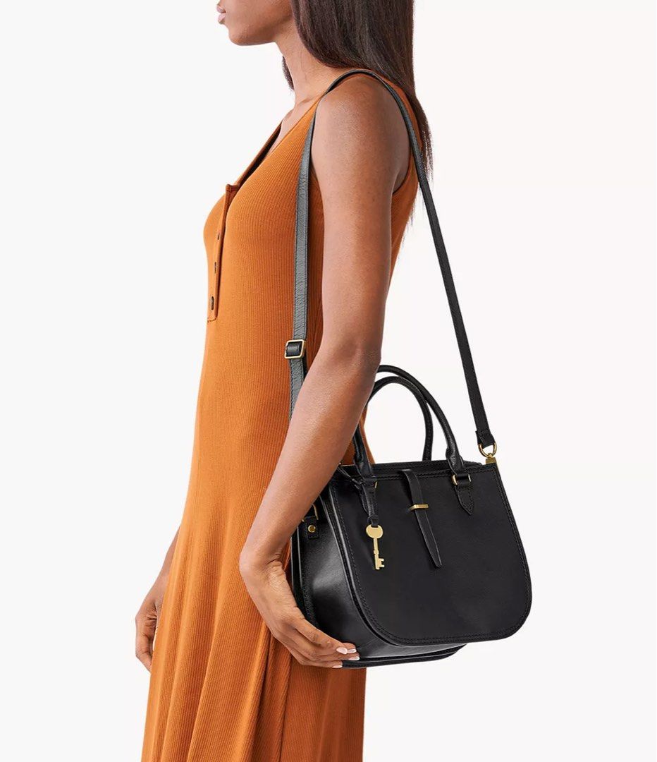 FOSSIL RYDER SATCHEL BLACK Women s Fashion Bags Wallets Cross body Bags on Carousell