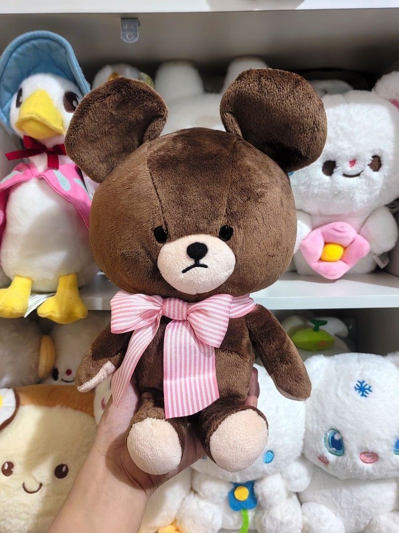 Jackie Brown Bear with Pink Ribbon (The Bear School) Plushie Stuff Toy ...