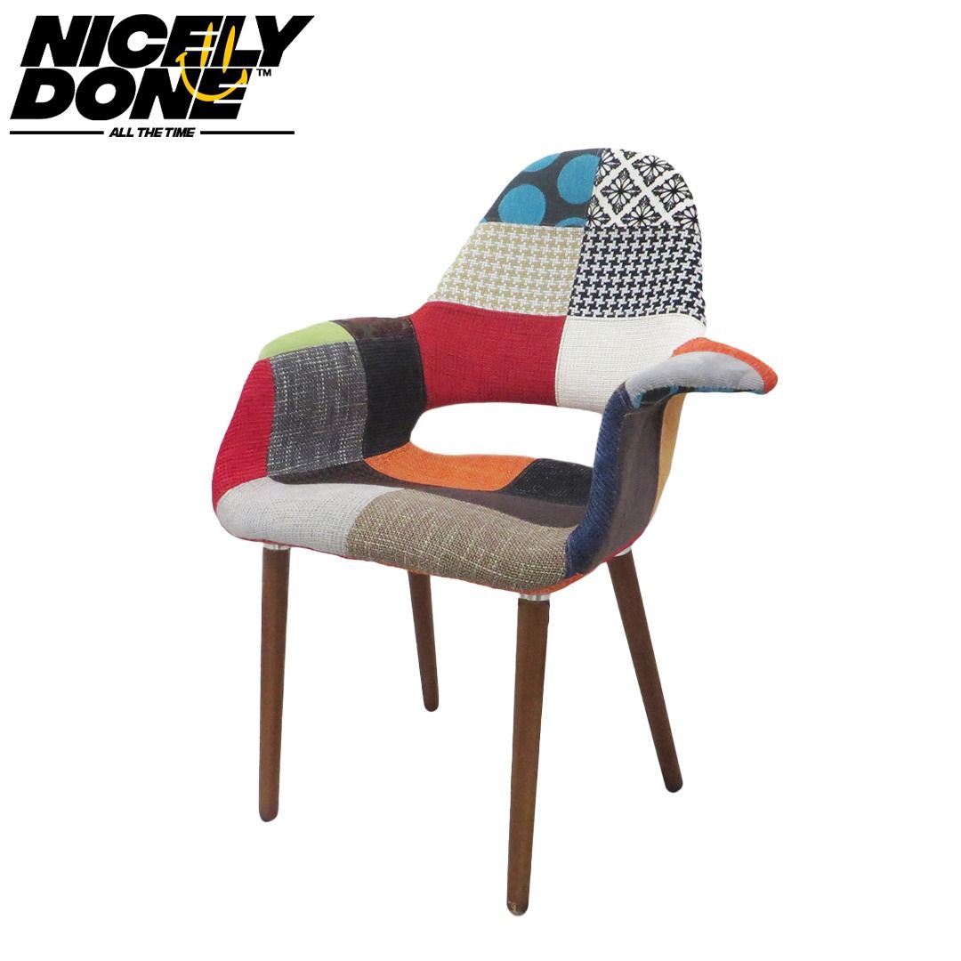 Nicely Done Patchwork Chair for vibrant decor, comfortable seating, and ...