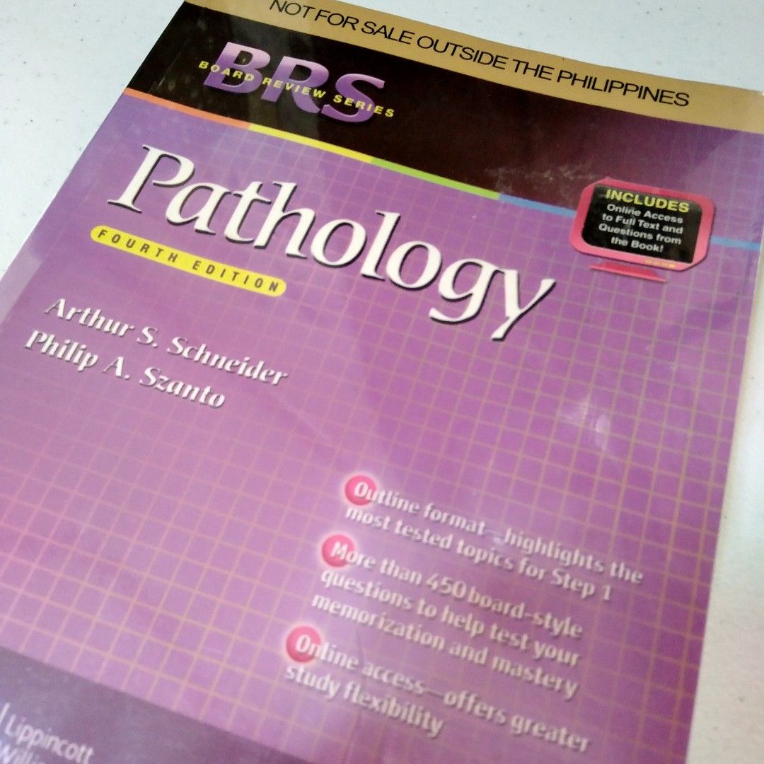 Pathology BRS 4th Edition (Category: Textbooks) located in San Antonio. Submitted by croozy (Listing ID 1339596561, Image 2). Description: Pathology Board Review Series 4th Edition by Arthur S. Schneider and Philip A. Szanto Bought from C&E Publishing Has water stains but no smudges on texts swipe to see actual photos Pages are complete and intact Unused Location: Nueva Ecija Price is negotiable :).