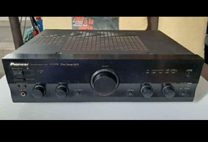 Pioneer Amplifier (Category: Soundbars, Speakers & Amplifiers) located in Carmona. Submitted by electronboy (Listing ID 1339593765, Image 2). Description: Pioneer A-509R Integrated Amplifier Direct Energy MOS 45 watts per channel into 8 ohms 220 volts 50/60Hz Made in Japan See picture for Specification Good Working Condition Cosmetic Ratio: 9/10.