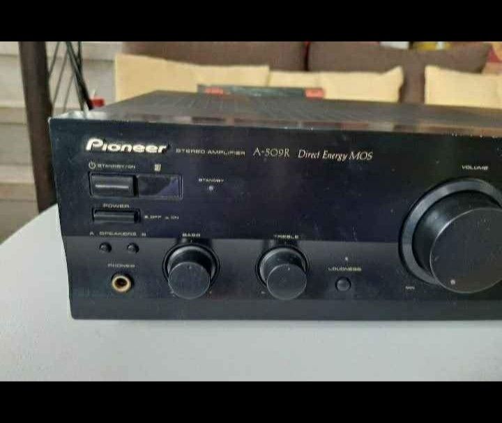 Pioneer Amplifier (Category: Soundbars, Speakers & Amplifiers) located in Carmona. Submitted by electronboy (Listing ID 1339593765, Image 3). Description: Pioneer A-509R Integrated Amplifier Direct Energy MOS 45 watts per channel into 8 ohms 220 volts 50/60Hz Made in Japan See picture for Specification Good Working Condition Cosmetic Ratio: 9/10.