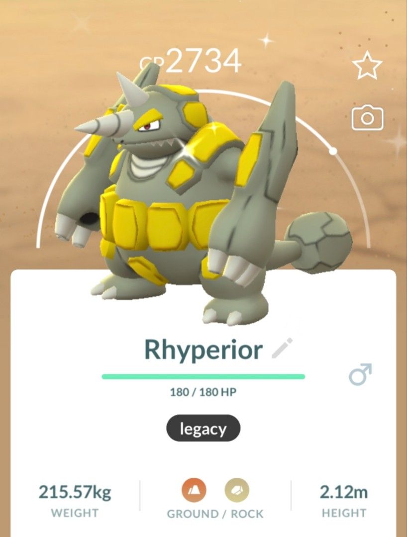 Shiny Rhyperior Pokemon Move Pokemon go Rhyperior shiny & cd move, Video Gaming, Video Games, Others ...