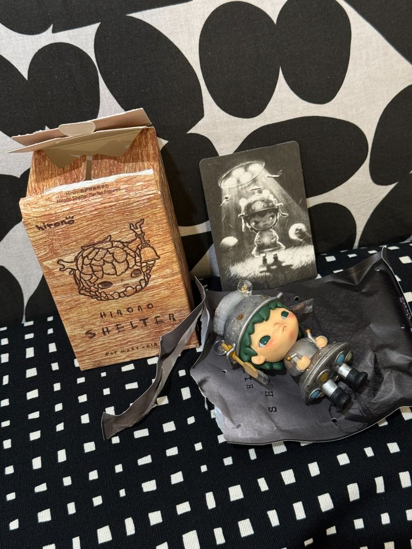 POPMART Hirono Shelter - Alien (Category: Designer & Blind Box Toys) located in Quezon City. Submitted by konbeeni (Listing ID 1339687755, Image 2). Description: Fresh pull and unsealed! Still has the plastic and styrofoam packaging. - RFS: not my prio 😔💔 - Complete inclusion (opened box, foil, and card) - WTT for Hirono Birdy, Warrior, or Sunny Doll ★ MOP: GCash / BDO PM for more pics and info :).