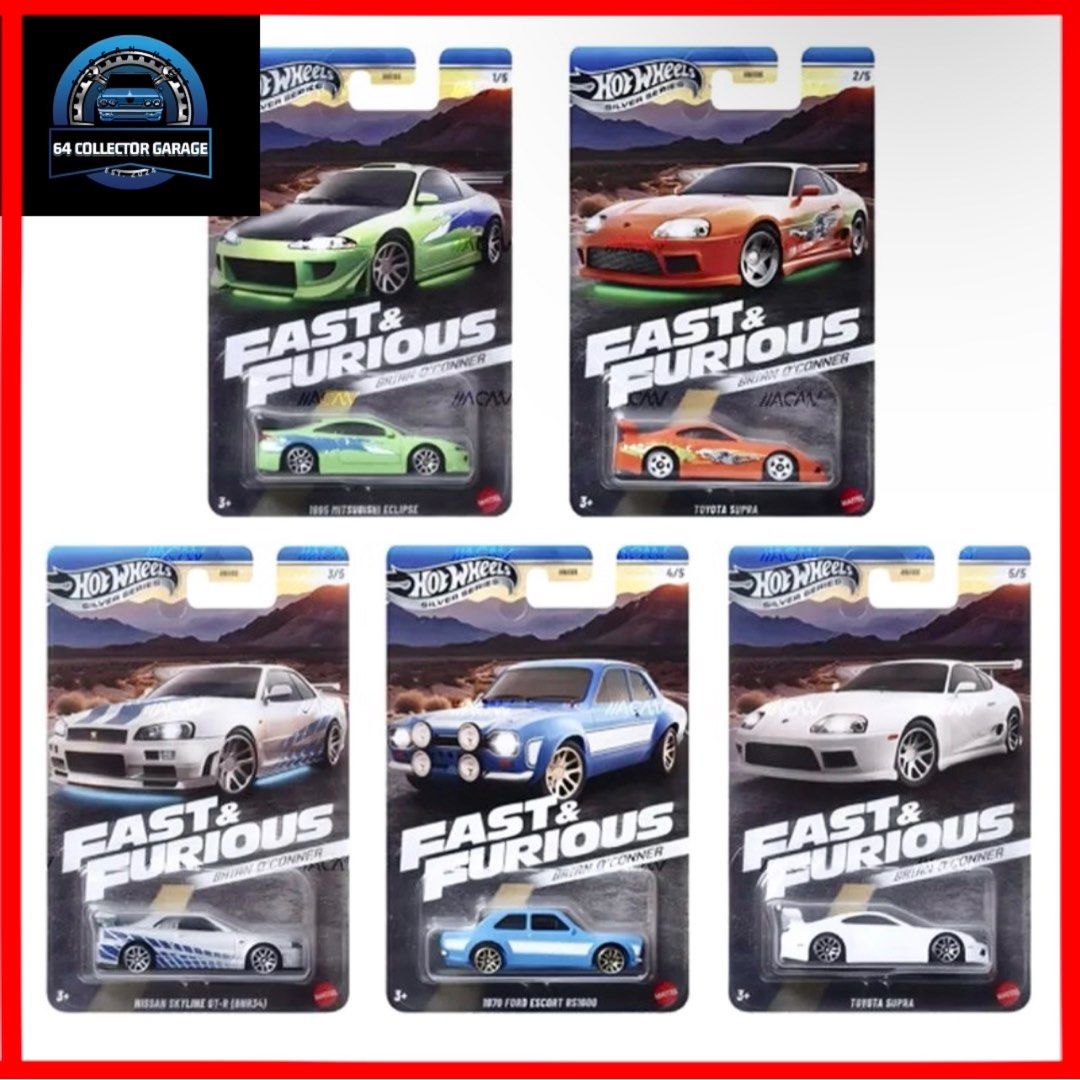 Diecast Hot Wheels Silver Series Fast & Furious Brian O'Conner Toyota Supra White I.409643053