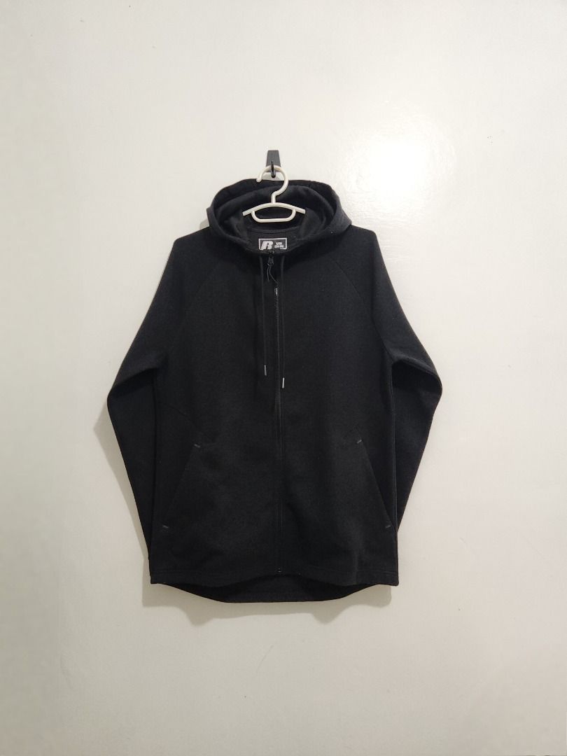 RUSSELL ATHLETIC Fusion Knit Black Jacket Hoodie Men s Fashion Tops Sets Hoodies on Carousell