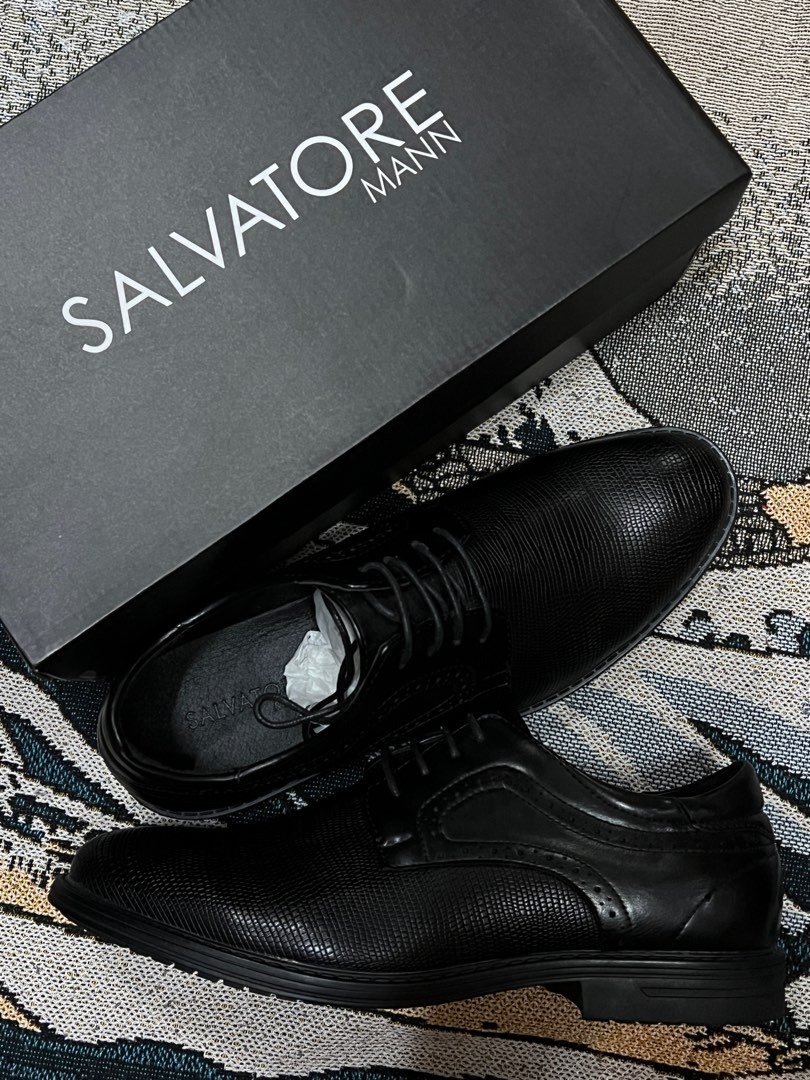 Salvatore Mann Black Leather Shoes Men s Fashion Footwear Dress Shoes on Carousell