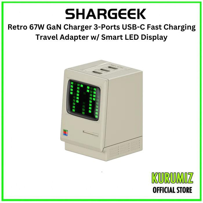 Sharge (Shargeek) Retro 67W GaN Charger 3-Ports USB-C Fast Charging ...