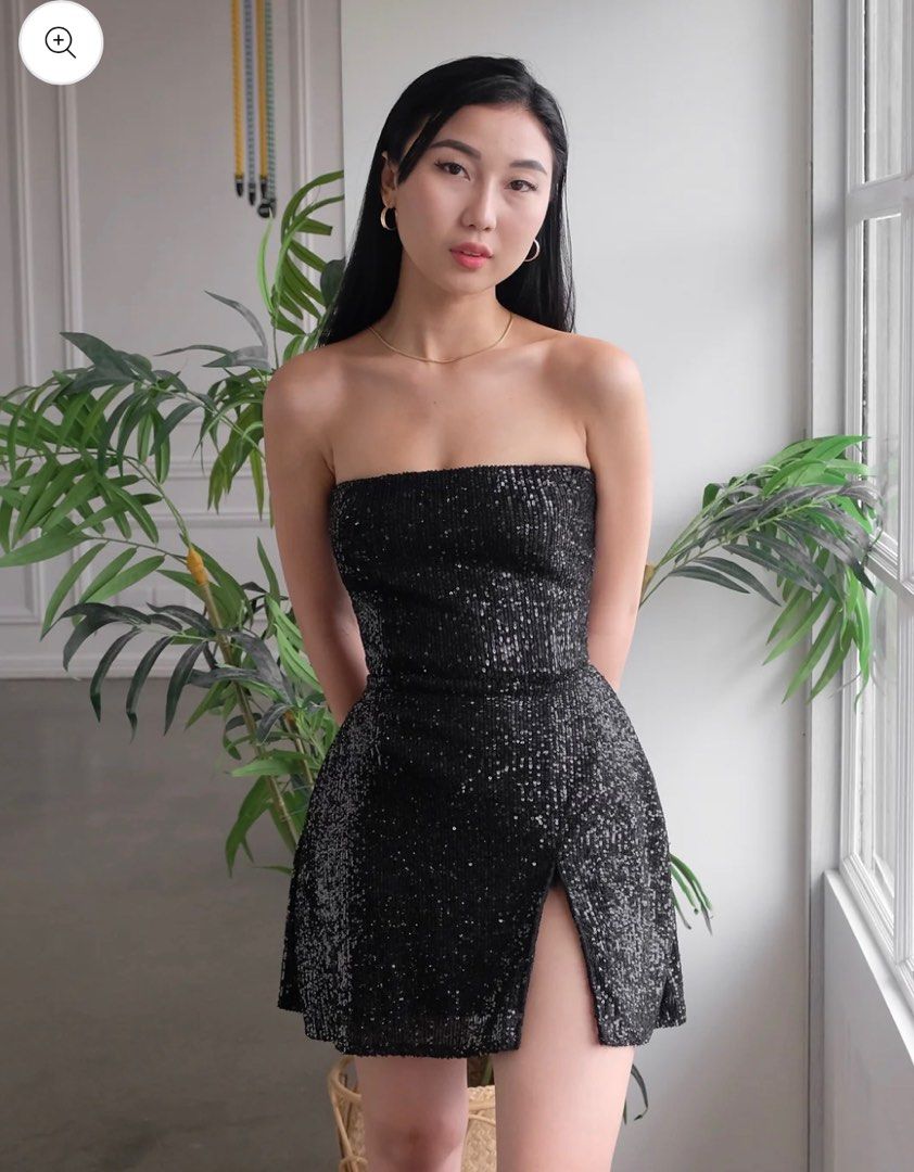 SHINY SEQUENCE BLACK MINI DRESS FOR RENT, Women's Fashion, Dresses & Sets,  Dresses on Carousell
