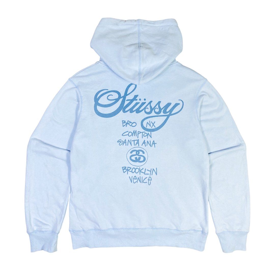 Stussy world tour hoodie white hotsell