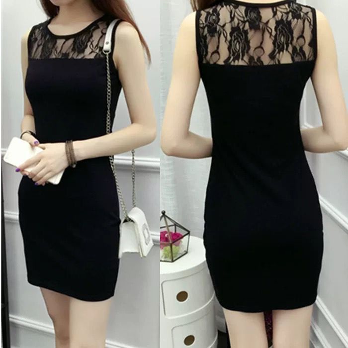 Womens black lace dress hot sale