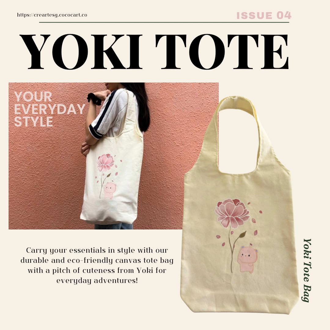 Yoki Canvas Tote Bag Women s Fashion Bags Wallets Tote Bags on Carousell