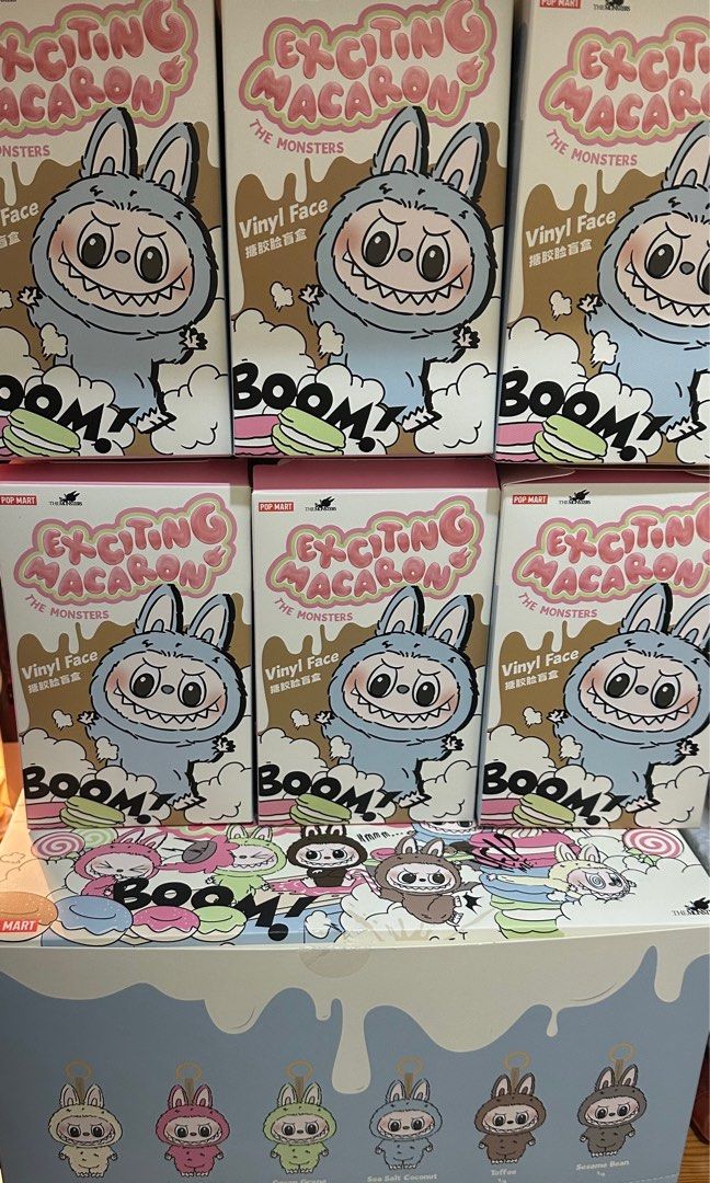 企企 labubu macaron馬卡龍 泡泡瑪特 pop mart lychee soymilk popmart exciting toffee  sesame macaron 盲盒 栗子可可 豆乳太妃 雙子座 海鹽 青提 the monsters Liza black pink匙 扣
