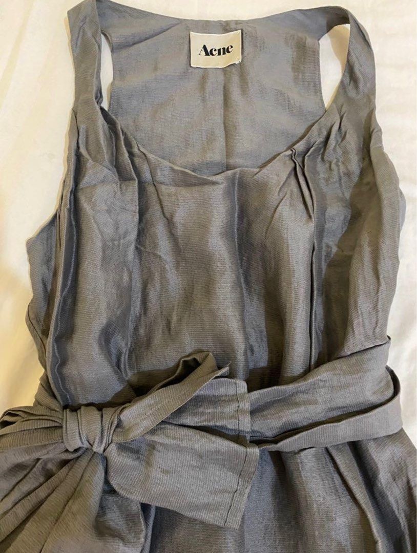 ACNE Constanze Silk dress (Category: Luxury Apparel) located in Paranaque City. Submitted by misstinay (Listing ID 1344438630, Image 2). Description: Almost vintage 😅 but super nice, like new and correctly stored. Complete with sash. Fully lined. With side pockets Bought in Archives, not thrifted. Best fits M - semi L RFS: lost weight, not my size anymore 💔 decluttering .