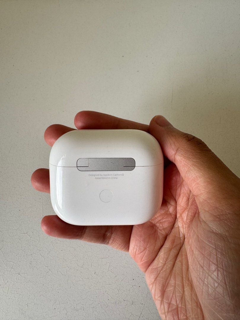 Airpods (3rd Gen) (Category: Earphones) located in San Jose. Submitted by lizbuxbaum (Listing ID 1344515250, Image 2). Description: - With box and free case. - Some scratching on the bottom of the case but not noticeable if case is kept on. - No other flaws or issues with the performance and battery. - Bought last Aug 2022 - RFS: Upgraded - Can be an add-on to iPad Mini (6th gen). - specs: space gray, wi-fi only, 64gb - bought only last Feb 2024 