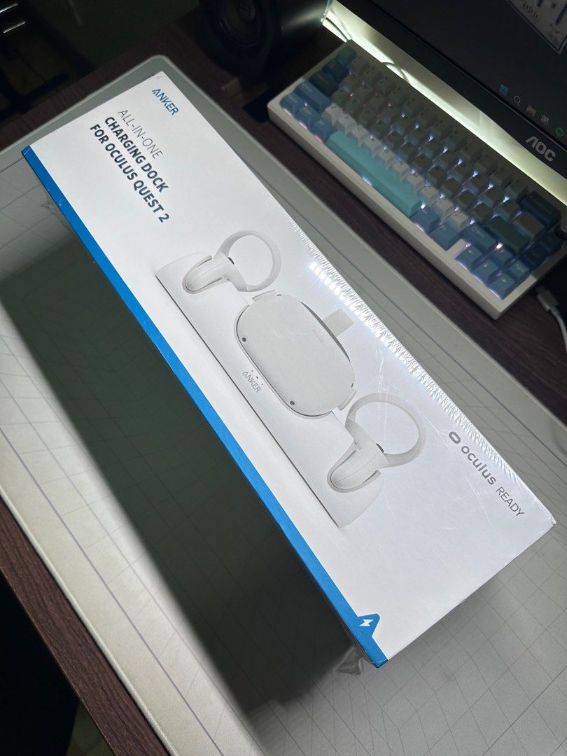 Anker Charging dock for Meta Quest 2 Oculus | VR | Virtual Reality (Category: Virtual Reality) located in Cebu City. Submitted by farrellz (Listing ID 1344558451, Image 1). Description: RFS: Not needed/ Impulse buy SEALED for Meta Quest 2 - Certified Meta Quest 2 charger - fast charging: 2.5 hours until full charge - includes rechargeable batteries Inclusions: - Anker Charging Dock for Meta Quest 2 - USB-C to USB-C cable - USB-C wall charger - 2 