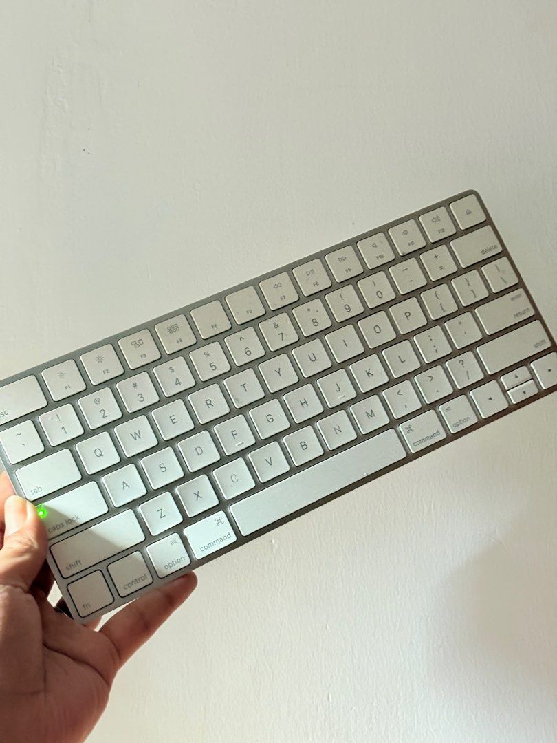 Apple Keyboard (bluetooth) (Category: Computer Keyboard) located in Rodriguez. Submitted by declutterwithshals. (Listing ID 1344530254, Image 1). Description: Apple Magic Keyboard as is where is Still working fine except for 2 keys. 'X' and 'Command' keys not working/loose (cab be fixed or replaced I think?) -Keyboard only no box -As is where is -Rechargeable -Bluetooth connection .
