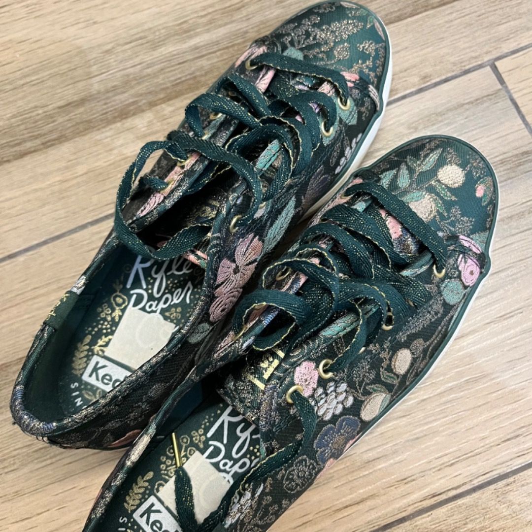 Keds TRIPLE KICK RIFLE PAPER CO COLETTE LUREX JACQUARD Green Sneakers  Sepatu Wanita