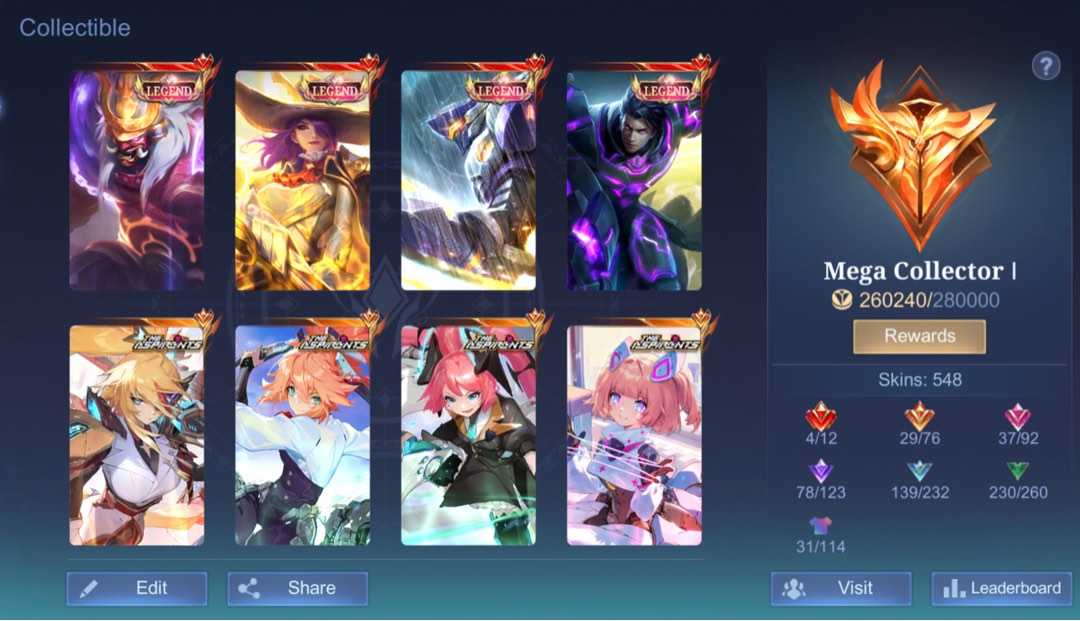 MLBB mobile legend mega collection 1 account id, Video Gaming, Video ...