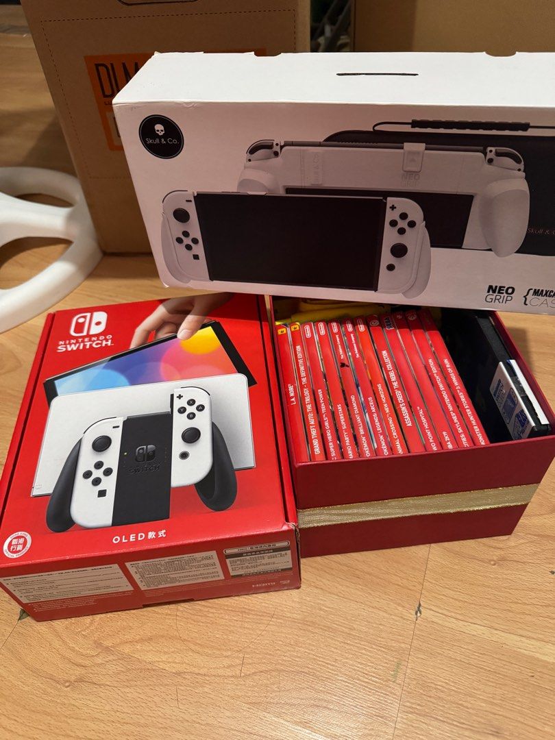 Nintendo OLED BUNDLE with 10 GAMES (Category: Nintendo) located in Paranaque City. Submitted by cheska_ (Listing ID 1336839063, Image 1). Description: ONLY SELLING AS BUNDLE!!!! Nintendo OLED BUNDLE WITH Inclusions! 10 GAMES and Skull & Co. CASE - Pokemon Arceus - Pokemon Brilliant Diamond - LA Noire - Animal Crossing - Super Hero Girls - NBA 2K19 - Cities Skylines - Mario Party Super Stars - Grand theft auto (Trilogy) - Assassins Creed (The Rebe