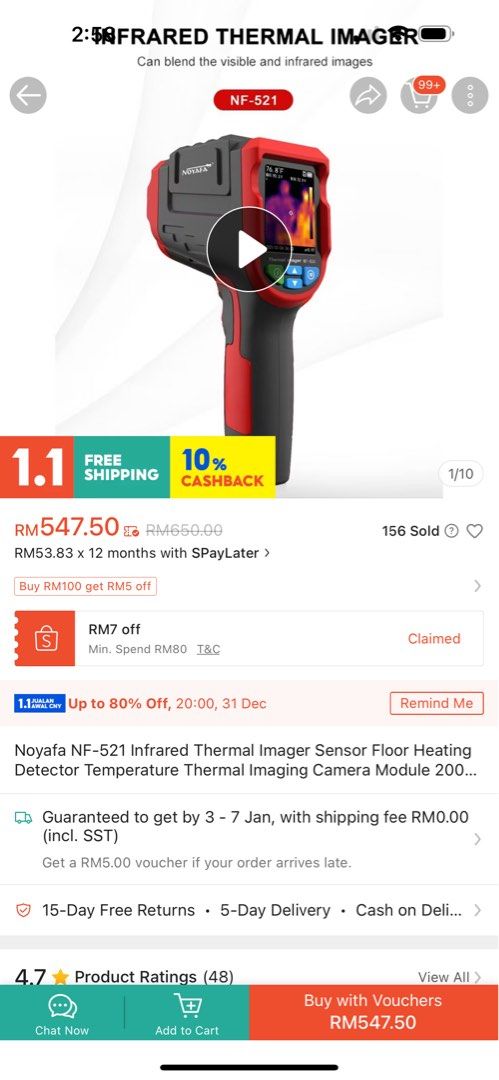 Noyafa NF-521 Infrared Thermal Imager sensor Floor Heating Detector ...