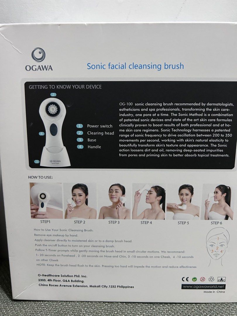 Ogawa Sonic Facial Cleansing Brush (Category: Face Care) located in Manila. Submitted by chedoc (Listing ID 1344592479, Image 2). Description: Combi of patented sonic devices, sonic cleansing brush recommended by dermas..