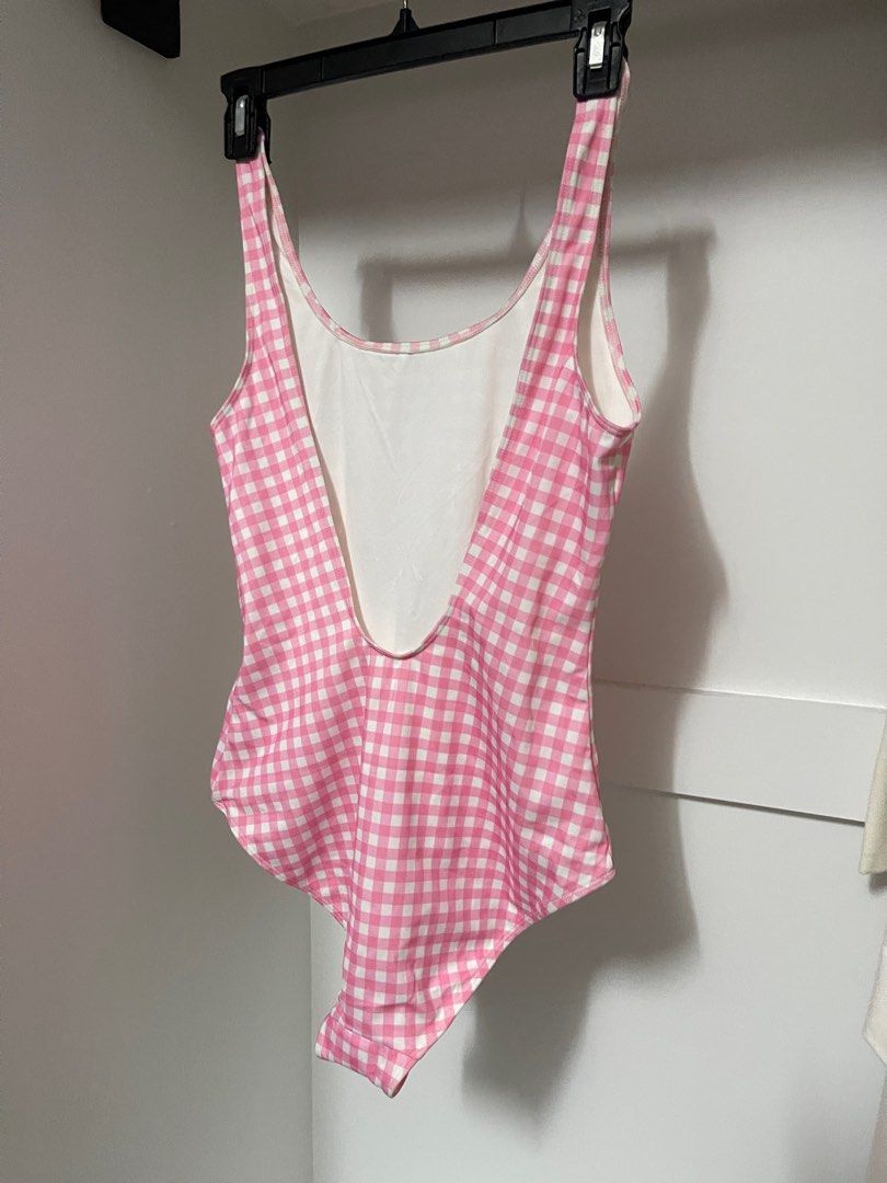 Pink Gingham Monki Swimsuit One Piece (Category: Bikinis & Swimsuits) located in Quezon City. Submitted by lavenderpancake (Listing ID 1344523769, Image 2). Description: Wardrobe Decluttering Size: can fit Small-Med Frames No Pads Included Never Used with Tag. only stocked With minimal dot/Flaw that can be washed (See last picture for the flaw) Message me for inquiries💌.