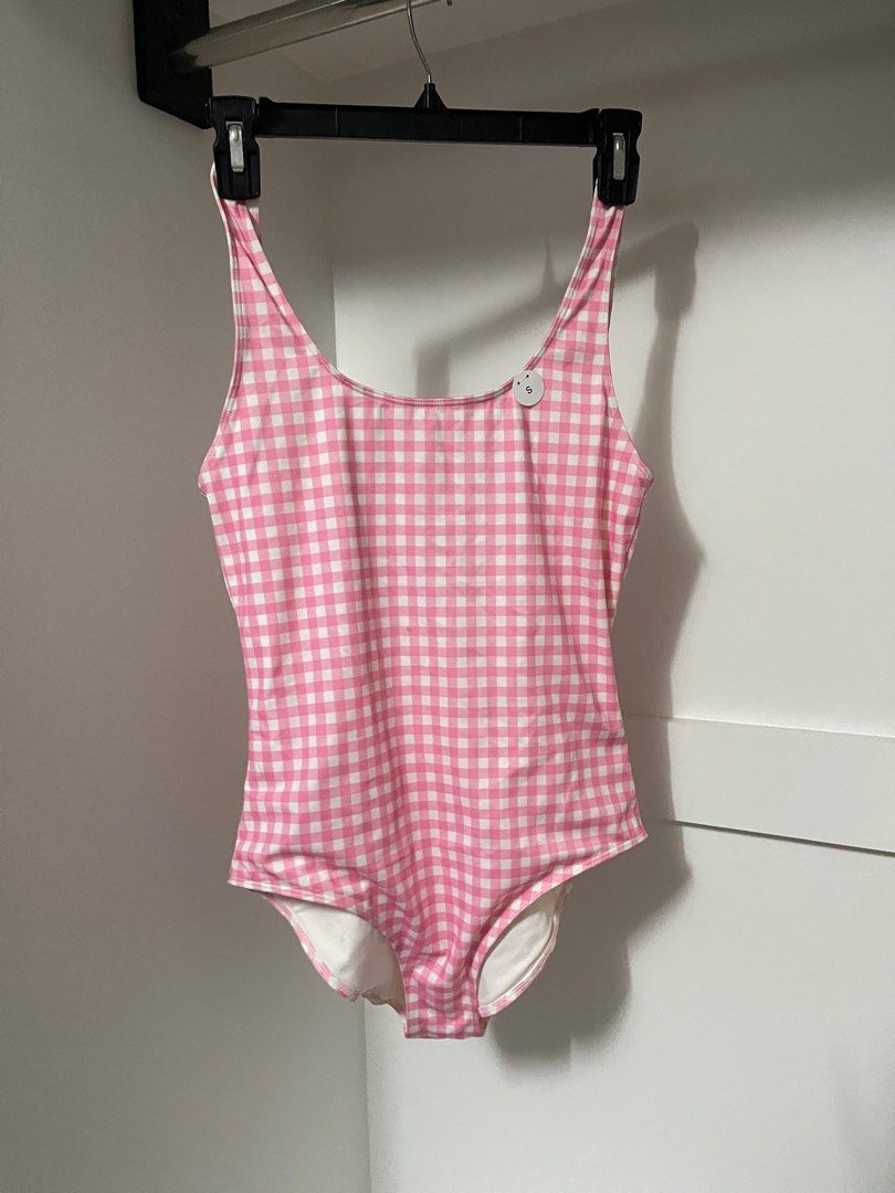 Pink Gingham Monki Swimsuit One Piece (Category: Bikinis & Swimsuits) located in Quezon City. Submitted by lavenderpancake (Listing ID 1344523769, Image 1). Description: Wardrobe Decluttering Size: can fit Small-Med Frames No Pads Included Never Used with Tag. only stocked With minimal dot/Flaw that can be washed (See last picture for the flaw) Message me for inquiries💌.